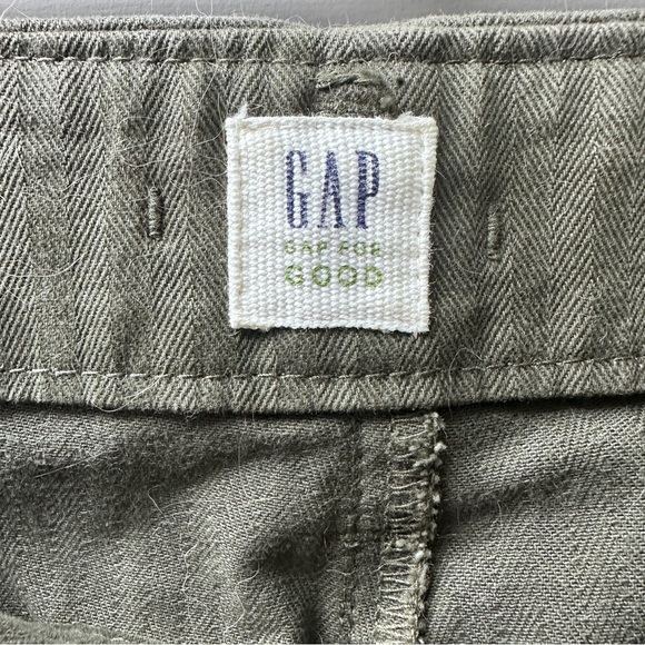 GAP High Rise Chino Wide Leg Chino Pants Button Fly Velvet Utility Pockets Sz 14 - Picture 10 of 11